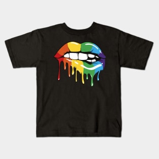 Rainbow lips colorful Kids T-Shirt